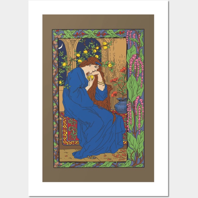 Pre- Raphaelite Girl 1 (Blue) Wall Art by Soth Studio